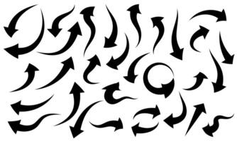collection of black different arrows on a white background vector