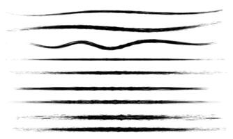 set of black grunge brushes, lines to highlight and underline inside text vector