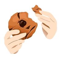 Biscuit or cookies with hand vector