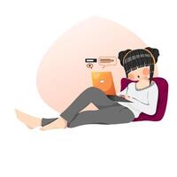 Work from home with laptop vector