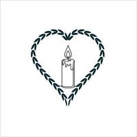 Candle Flame Continuous Line Sketch vector