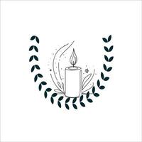 Continuous Line Drawing Candle Illustration vector