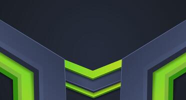 Gaming presentation background with vibrant green and dark gray backdrop, suitable for live streaming, youth, games, technology, industrial games and cyberspace themes. vector