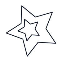Binary star system in outline style vector