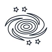 Abstract galaxy and stars in outline style vector