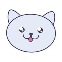 Good Mood Kitten Muzzle Head Of Cheerful Kitty vector