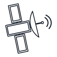 Orbit radio satellite in outline style vector