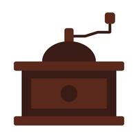 Manual coffee grinder in solid style vector