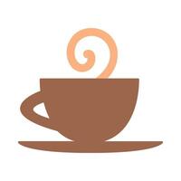 Steaming aromatic Espresso in cup in solid style vector