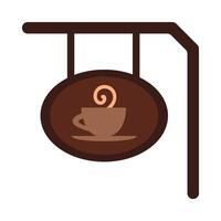 Signboard for coffee shop in solid style vector