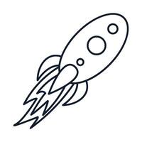 Launching speed rocket in outline style vector