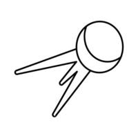 Orbital round satellite in outline style vector