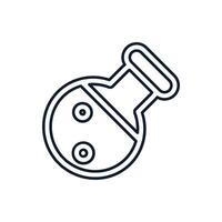 Round bottom flask in outline style vector
