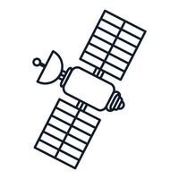 Space artificial satellite in outline style vector