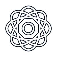 Abstract atomic model in outline style vector