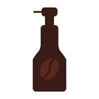 Coffee syrup bottle in solid style vector