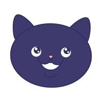 Cat With Dark Fur Shows Perfect White Teeth Kitty vector