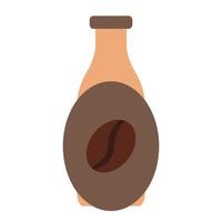 Bottle with milk for making coffee Latte in solid cartoon style vector