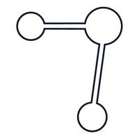 Abstract particle interactions in outline style vector