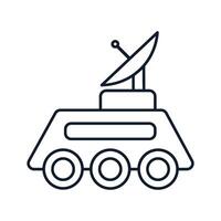 Mobile radar for science research in outline style vector