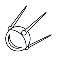 Orbital space round satellite in outline style vector