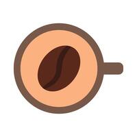Coffee cup with coffee symbol on top in solid cartoon style vector