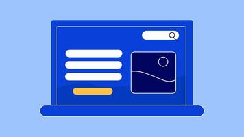 2D animation concept of building or optimizing a website video