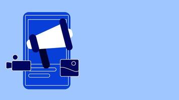 2D digital marketing animation concept with open space video