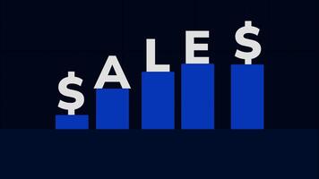 2d animation of increasing sales in business video