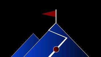 2d animación de el concepto de éxito, lograr un objetivo o objetivo video