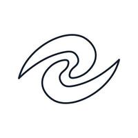 Abstract galaxy spiral in outline style vector