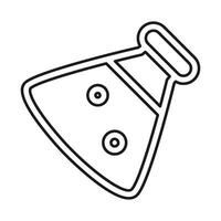 Retort for chemical experiment in outline style vector