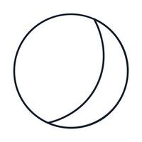Waxing crescent moon phase in outline style vector
