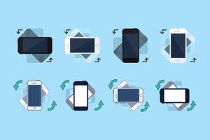 Rotate Your Phone guidance set in a flat style vector