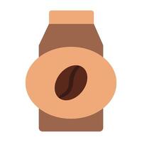 Milk pack with for making coffee Latte in solid cartoon style vector