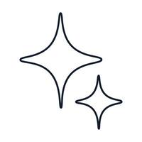 Abstract sparkling stars in outline style vector
