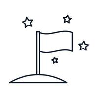 Flag on the Moon in outline style vector