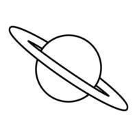 Planet with ring in outline style vector