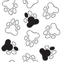 seamless pattern with cat paws. cute print with animal paw prints. vector