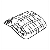 Coloring. image in doodle style. Cute warm blanket. vector
