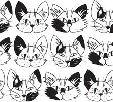 seamless pattern with cat masks quadrober. quad training clothing, print vector