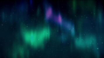 Night sky aurora with fog and clouds. Dust stars particles background. video