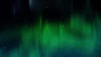Night sky aurora with fog and clouds. Dust stars particles background. video