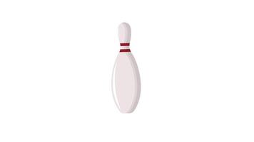simple flat bowling pin animation bouncing looping with transparent background video