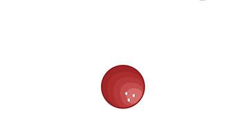 animation of bowling ball and pins making a strike, on transparent background with zero alpha channel video