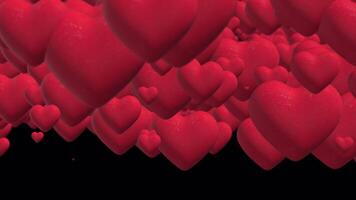 Enchanting 3D Heartfall Animation. A Valentine's Day Spectacle of Love with Shimmering Hearts, Radiant Particles, and a Romantic Dark Red Gradient Backdrop. Perfect for Valentine and Marriage Celebra video