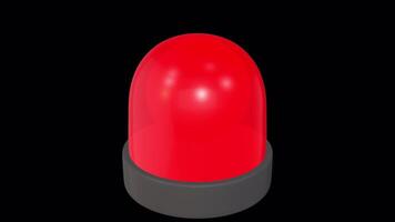 3D Siren Alarm Rotating on a Transparent Background. Loop. Emergency Sound. 4K video