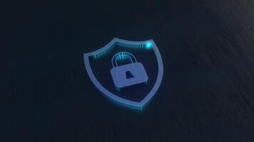 Advanced Data Protection. Rotating Security Graphics. Cyber Security Animation video