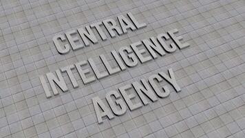 Central Intelligence Agency Name on the Floor. CIA 3D Text Rotating Animation. video