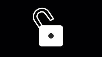 Unlocking Animation on a Transparent Background. Lock Unlock video